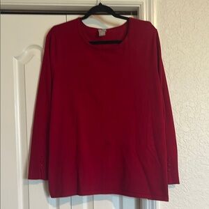 Women's Red Long Sleeve Top
